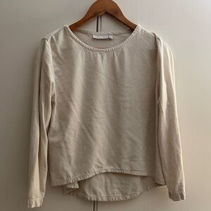 Only Child Raw Silk Top, Eggshell, Small